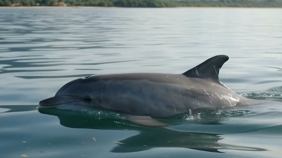 Golfinho em mar aberto — cena do vídeo de abertura deste site